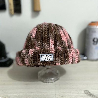 Mescla Rosa - Touca de Crochê Artesanal - Estilo Lenhador