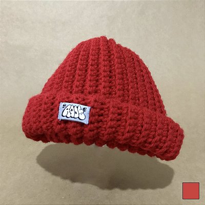 Vermelho - Touca de Crochê Artesanal - Estilo Lenhador
