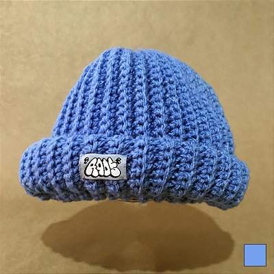 Azul - Touca de Crochê Artesanal - Estilo Lenhador