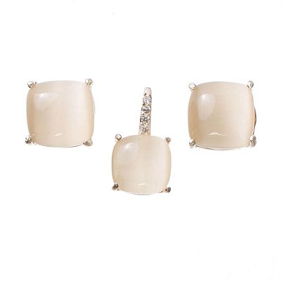 Conjunto Olho de Gato Prata