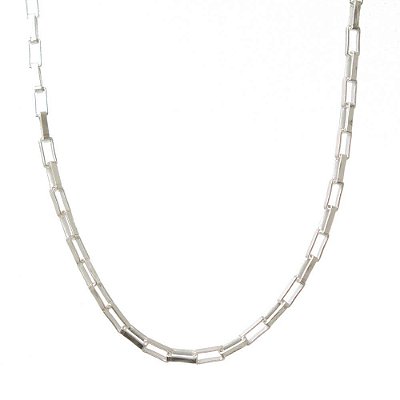 Corrente Masculina Prata Elos Retangulares Facetados 50 CM 2 MM