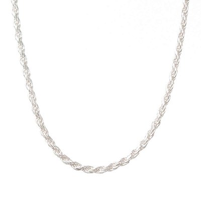Corrente Prata Cordão Baiano 45 CM 2 MM