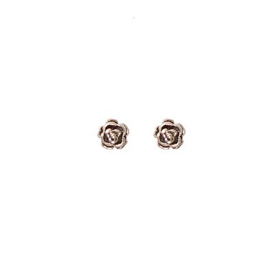 Brinco de Prata Rosinha Envelhecida 4 mm