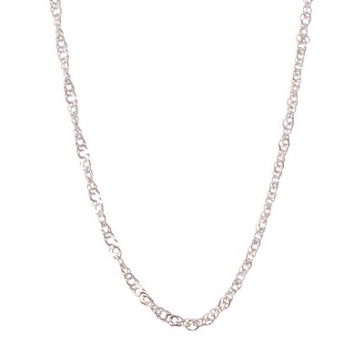 Corrente Prata Singapura Feminina 45 Cm 2,3 Mm 3,3 Grs