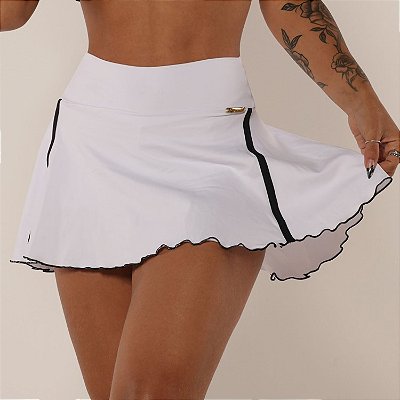 Shorts Saia Tradicional Paty -  Branco/Preto