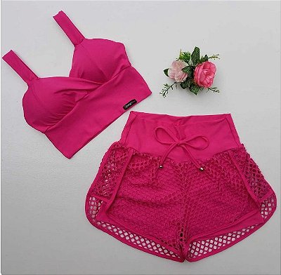 Conjunto Curto Tradicional Shorts Duplo - Pink