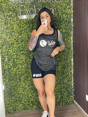 Regata Work Dance Poá Preta-GG