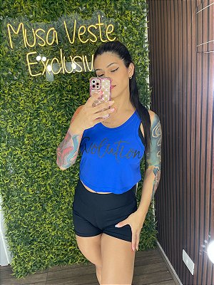 Cropped Evolution Azul  - Tam único