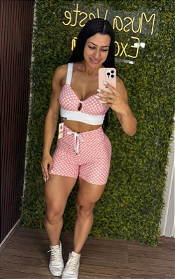 Conjunto Curto Semi Empina Poá Salmão - P/M/G - 36 a 42