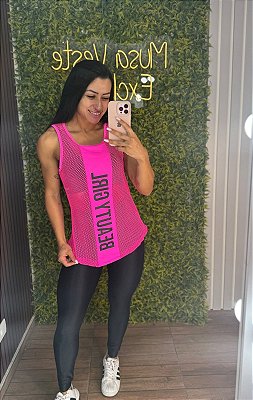 Regata Gym Tela Pink - Tamanho único