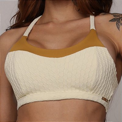 Top Jacquard Savoir Baunilha - Tamanho único