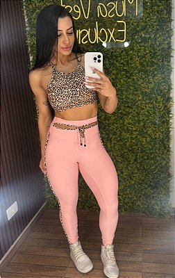 Conjunto Semi Empina Rosa Onça -Tamanho único - 36 a 42+