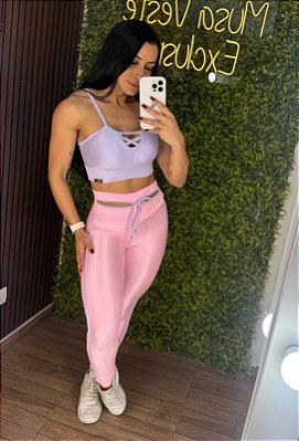 Conjunto Semi Empina Glossy Barbie - Tamanho único (38 a 42)