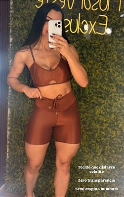 Conjunto Semi Empina Glossy Bronze -Tamanho único 38 ao 42