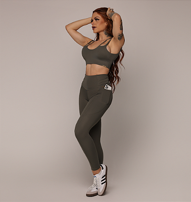 Legging Empina Michigan Verde Amazônia - Tamanho único 38 a 42