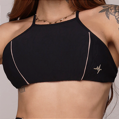 Top Jacquard Dunas Preto -Tamanho único