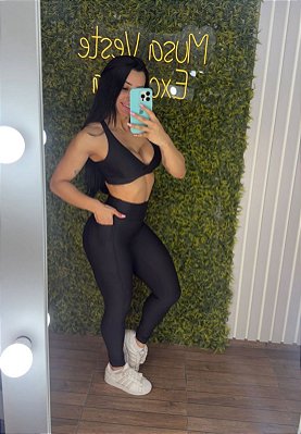 Legging Tradicional Bolsinho All Preto - Tamanho único 36 ao 42