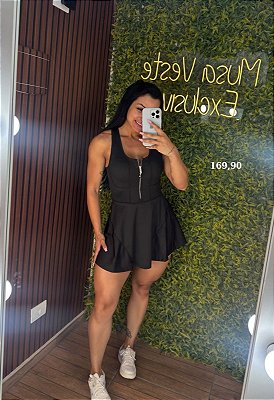 Macaquinho Vestido Preto - Tamanho único - 38 ao 42