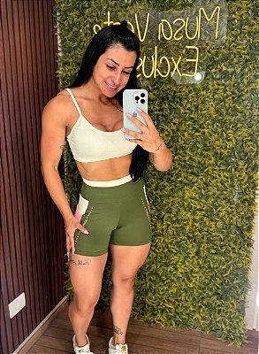 Shorts Tradicional Oxy Fit Verde /Rosa -M