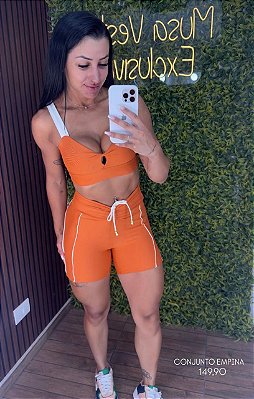 Conjunto Semi Empina Laranja - Tamanho único 36 a 42