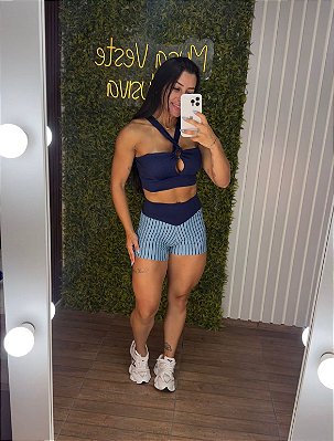 Conjunto Semi Empina Lines Azul - Tamanho único 36 a 42