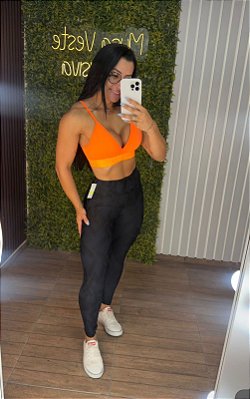 Legging Tradicional Jacquard Preta - Veste 38 a 42/44