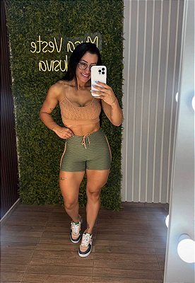 Conjunto Semi Empina Brocado Curto- Tamanho único 38 a 42+