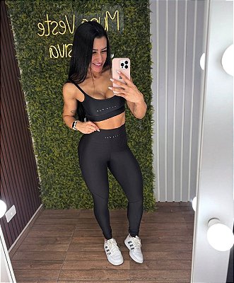 Conjunto Tradicional Viva Fit Glossy Preto - P/M/G