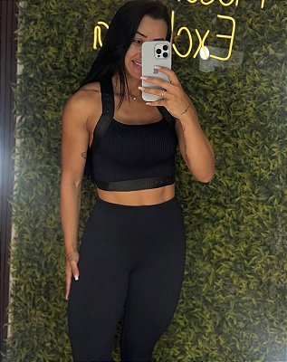 Conjunto Tradicional Canelado Preto -P 36 a 38