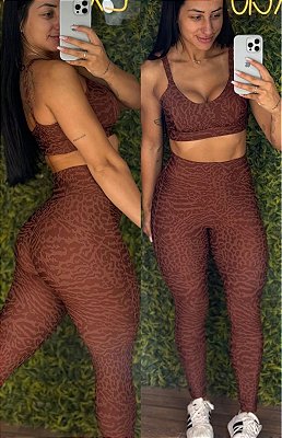 Conjunto Tradicional Jacquard Marrom - Tamanho único 38 a 42