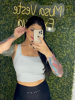 Regatinha Cropped Cinza -Tamanho M/G