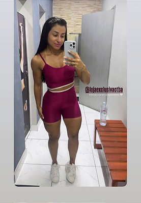 Conjunto Curto Tradicional Glossy Marsala - P/M 34 a 38