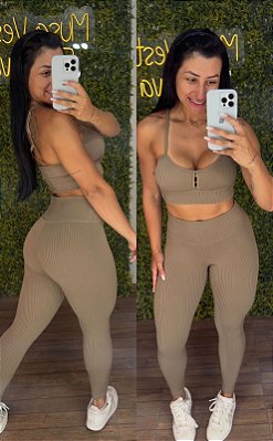 Conjunto Tradicional Canelado Nude - M