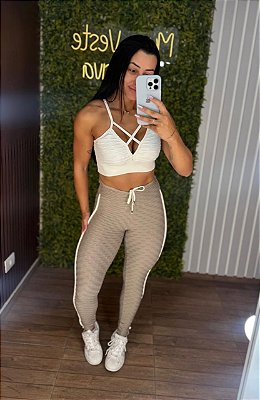 Conjunto Semi Empina Brocado Verde Musgo - Tamanho único 38 a 42+