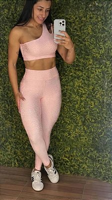 Conjunto Tradicional Jacquard Once Rosa - Tamanho único 38 a 42