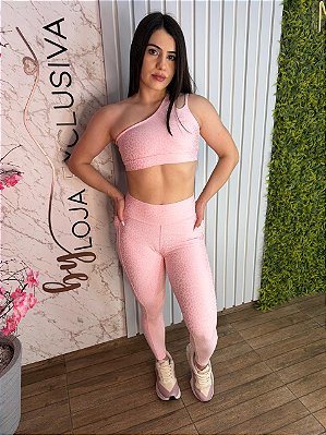 Conjunto Tradicional Jacquard Once Rosa - Tamanho único 38 a 42