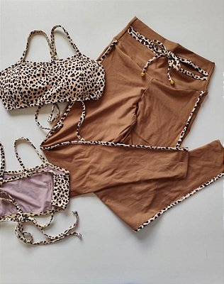 Conjunto Semi Empina Once Marrom -Tamanho único 38 a 42