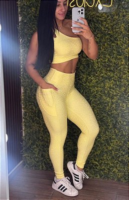 Conjunto Tradicional Jacquard Amarelo- Tamanho único 38 a 42