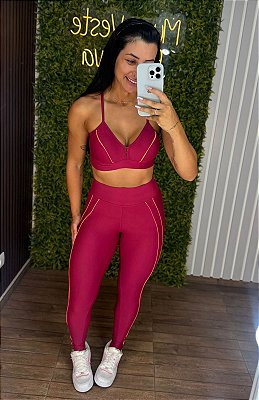 Conjunto Tradicional Lines Bordô - Veste P/M