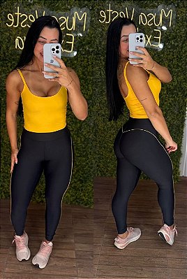 Conjunto Tradicional Preto/Amarelo - Tamanho único 38 a 42
