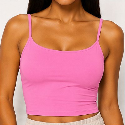 Regata Cropped alongado Rosa - Tamanho único