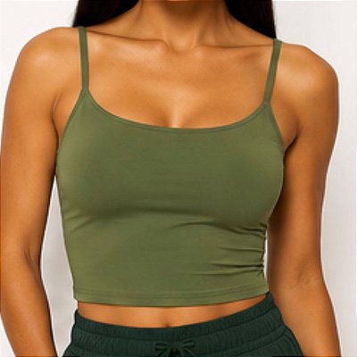 Regata Cropped alongado Verde - Tamanho único