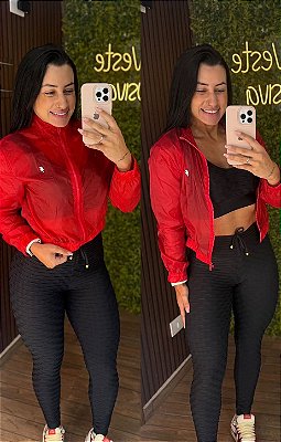 Jaqueta Corta Vento Vermelho - Tamanho único M/G