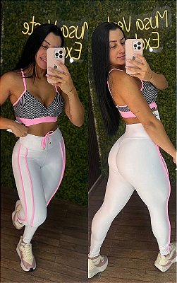 Conjunto Semi Empina Branco/Poá Tamanho único 38 a 42