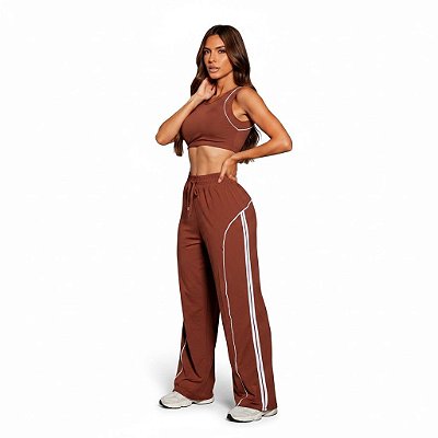 Conjunto Tradicional Stylo Fitness Marrom- Tamanho único 38 a 42
