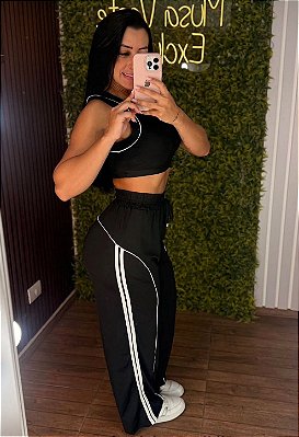 Conjunto Tradicional Stylo Fitness Preto- Tamanho único 38 a 42