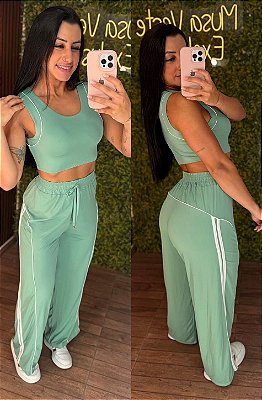 Conjunto Tradicional Stylo Fitness Verde- Tamanho único 38 a 42