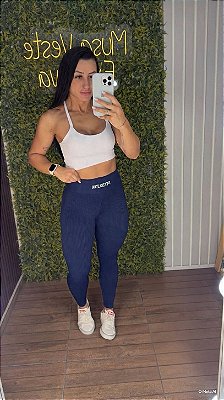 Legging Tradicional Canelada Azul - P/M/G 38 a 42