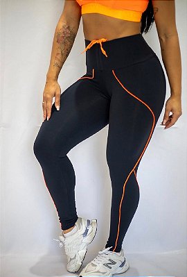 Legging Empina Recort Laranja - Tamanho único 38 a 42