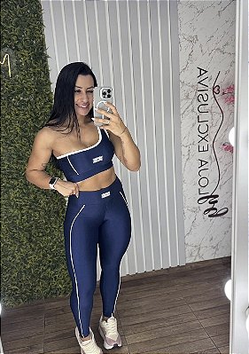 Conjunto Tradicional Viva Fit Glossy Azul -P/M/G